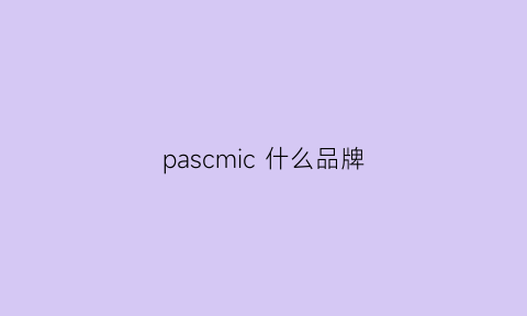 pascmic什么品牌(pascmic什么品牌)